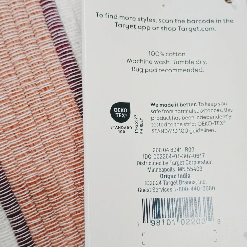 Threshold NWT Harvest Stripe Cotton Kitchen Rug 20